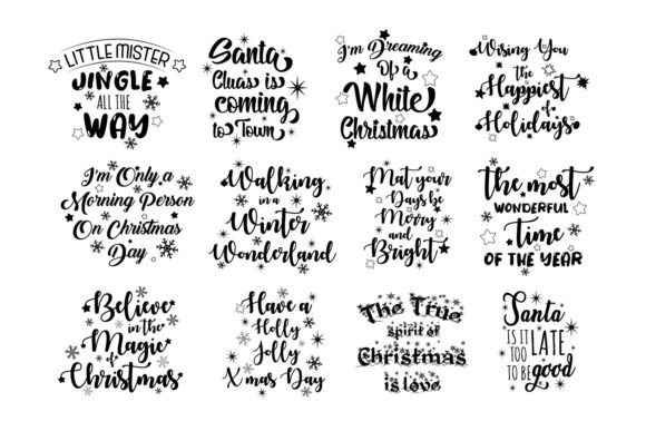 2021 Christmas Text Bundle for Crafts and Graphics