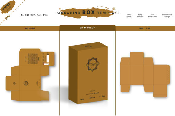 Box Die-line for Products - Premium Graphics for Boxes Amp