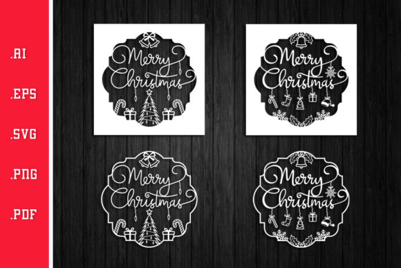 Christmas Cards SVG EPS AI PNG PDF for Crafts and Graphics