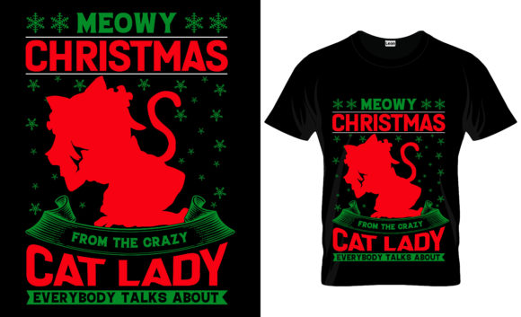 Meowy Christmas Graphics for Print Templates