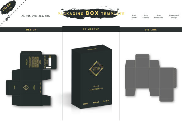 Perfume Luxury Box Graphic Design for Handmade Creations