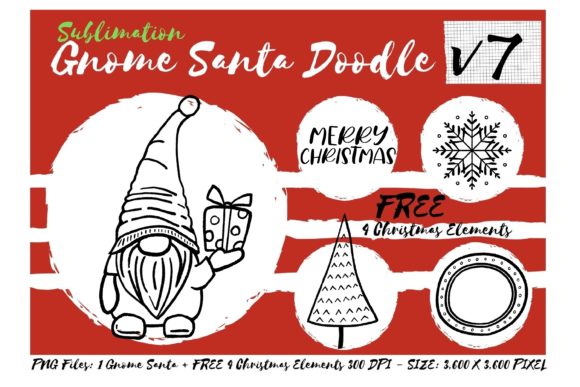 Sublimation Gnome Santa Doodle V7 Review for Embroidery Projects
