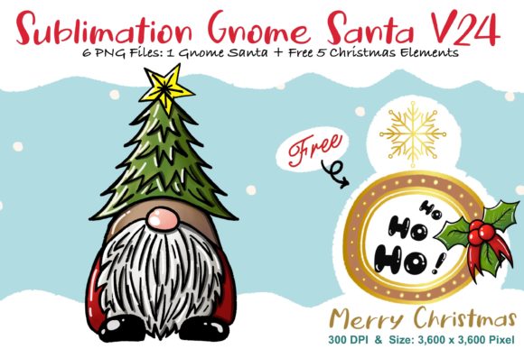 Sublimation Gnome Santa V24: A Versatile Graphic Asset for Branding