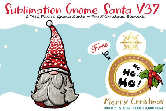 Sublimation Gnome Santa V37: A Versatile Graphic for Branding and Marketing